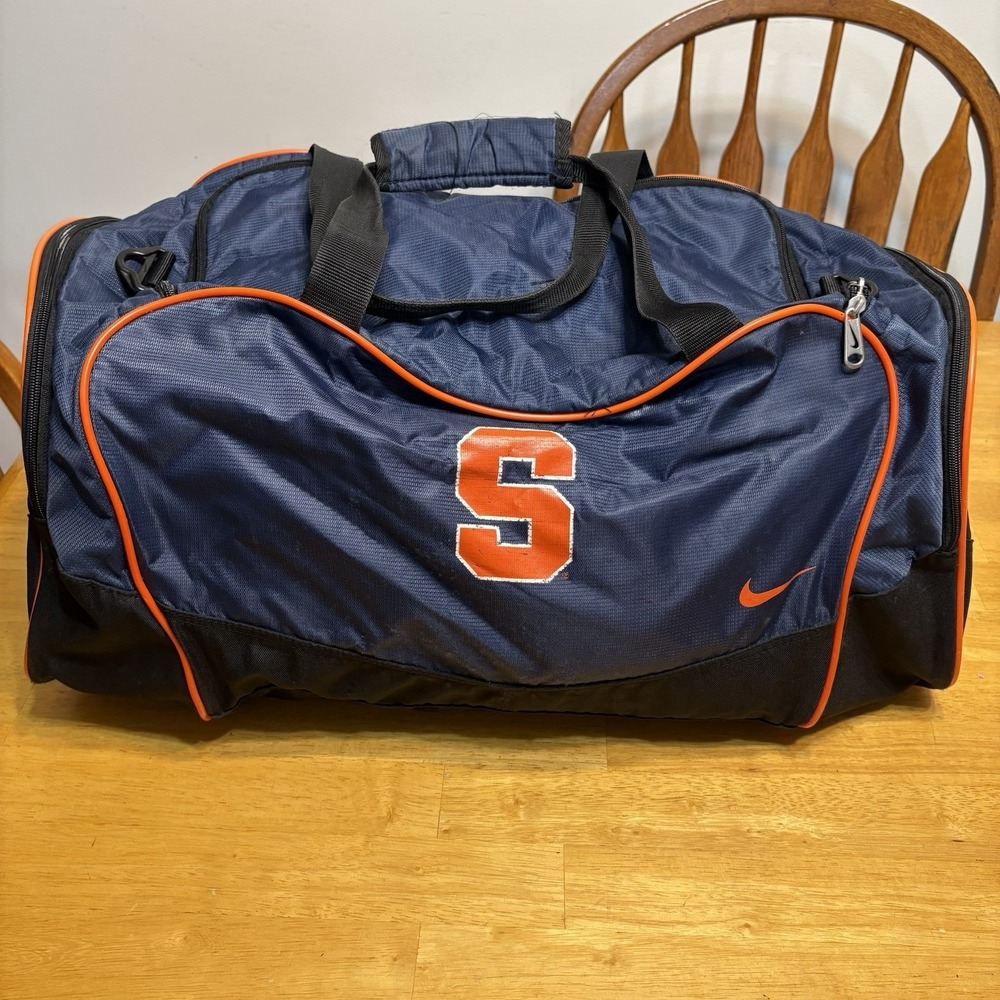 Nike Duffle Bag Syracuse University Orange‎ Navy Blue Travel Carry Sport